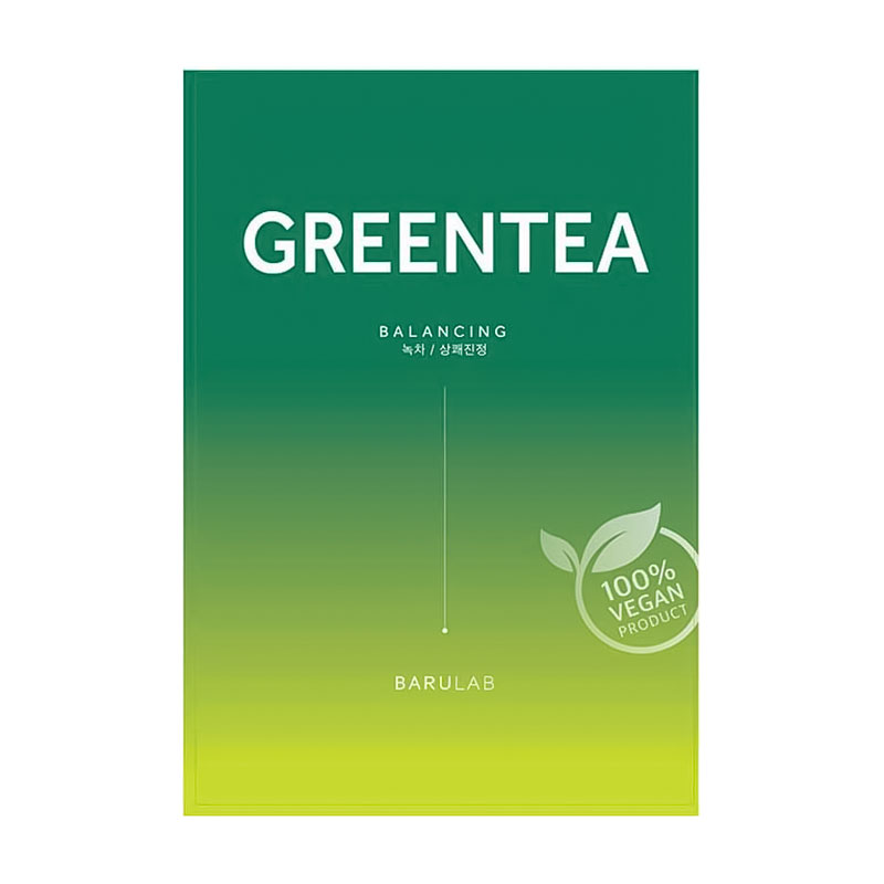 Балансувальна тканинна маска для обличчя Barulab The Clean Vegan Green Tea Mask з зеленим чаєм, 23 г